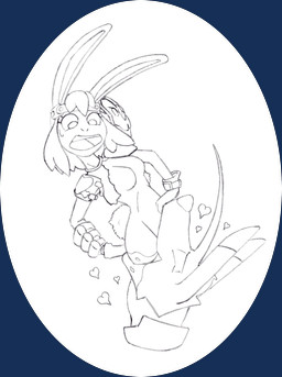 anthro armor_only bare_hips bodily_fluids borderlands_3 breasts cosplay crossover_cosplay drooling duo featureless_breasts female female_prey heart_symbol male male/female male_pred saliva vore chaoshetra one_piece carrot_(one_piece) cyote tiny_tina canid canine canis coyote lagomorph leporid mammal rabbit absurd_res alpha_channel crossover hi_res