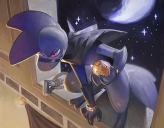 anthro bracelet clothing crouching digital_media_(artwork) digital_painting_(artwork) gloves handwear holding_object jewelry lizard moon painting pink_eyes reptile scalie sky solo stealthnachosRating: SafeScore: 6User: yeoldenutDate: October 18, 2019