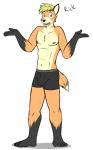 5:8 absurd_res anthro boxer_briefs bulge canid canine character_name clothing fox fuze hi_res male mammal nipples rick_(texnatsu) simple_background solo texnatsu underwear white_background