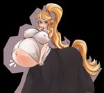 belly big_belly big_breasts blonde_hair blue_eyes blush breasts cleavage clothed clothing female hair looking_at_viewer monster_girl_(genre) nipple_outline pregnant pregnant_female pregnant_taur simple_background solo taur_upper_pregnancy transparent_background marrazan european_mythology greek_mythology monster_musume mythology centorea_shianus_(monster_musume) centaur equid equid_taur humanoid_taur mammal mammal_taur taur alpha_channel hi_res