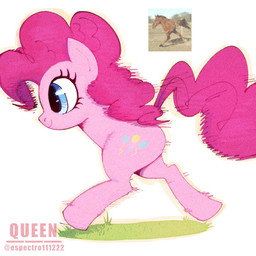 abstract_background anthro blue_eyes cutie_mark eyelashes female fur hooves humor long_mane long_tail mane motion_lines pink_body pink_fur pink_mane pink_tail running smile snout solo tail text espectro111222 friendship_is_magic hasbro my_little_pony pinkie_pie_(mlp) earth_pony equid equine horse mammal pony 1:1 2025 artist_name digital_drawing_(artwork) digital_media_(artwork) meme watermark