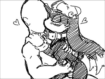 age_difference anthro big_collar blush bulge clothing collar duo erection faceless_character faceless_male gloves handwear hat headgear headwear heart_symbol kissing larger_male long_ears male male/male masturbation_through_clothing muscular muscular_male older_male oversized_collar panties shota simple_background size_difference smaller_male underwear young young_anthro young_male younger_male aka_leopard bandai_namco klonoa_(series) anon klonoa domestic_cat felid feline felis human mammal 4:3 black_and_white monochrome