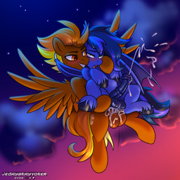 abdominal_bulge anal anal_orgasm anal_penetration animal_genitalia animal_penis blush bodily_fluids cum cum_in_ass cum_inside cum_while_penetrated cumshot cutie_mark duo ejaculation equine_genitalia equine_penis erection feathered_wings feathers feral feral_on_feral feral_penetrated feral_penetrating feral_penetrating_feral flared_penis flying flying_sex genital_fluids genitals glistening glistening_genitalia glistening_penis green_eyes grin hands-free male male/male male_penetrated male_penetrating male_penetrating_male medial_ring membrane_(anatomy) membranous_wings open_mouth orange_eyes orgasm outside_sex penetration penile penile_penetration penis penis_in_ass quadruped sex smile spread_wings wings jedayskayvoker hasbro my_little_pony mythology fan_character guard_cobalt_flash_(fireheart76) windflyer_(character) bat_pony equid equine mammal mythological_creature mythological_equine pegasus 1:1 2026 absurd_res hi_res