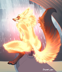 4_ears animal_genitalia animal_penis anthro anthro_on_anthro anthro_penetrated anthro_penetrating anthro_penetrating_anthro anus biped black_body black_fur black_lips black_nose blue_eyes blush butt canine_genitalia canine_penis claws digitigrade dipstick_tail duo eyebrow_piercing faceless_character faceless_male facial_piercing female female_penetrated fur genitals glowing glowing_body glowing_fur knot leg_markings lips looking_at_viewer looking_back looking_back_at_viewer male male/female male_penetrating male_penetrating_female markings multi_ear multicolored_body multicolored_fur nude nude_anthro nude_female penetration penile penile_penetration penis penis_in_vagina piercing pink_anus pink_vulva raining sex socks_(marking) stretched_vagina tail tail_markings tight_fit toe_claws two_tone_body two_tone_fur vaginal vaginal_penetration vulva whisker_spots yellow_body yellow_fur discreet_user mylar_(discreet_user) canid canine fox fyre_fox mammal 2022 digital_media_(artwork) hi_res
