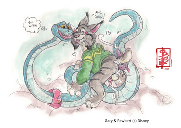 2_penises anal animal_genitalia animal_penis anthro bodily_fluids cum ejaculation feral genital_fluids genitals hemipenes male male/male multi_genitalia multi_penis orgasm penis fennec_(artist) disney zootopia gary_(zootopia) gary_de'snake pawbert_lynxley felid feline lynx mammal reptile scalie snake invalid_tag