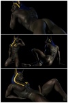 3d_(artwork) abs anthro anubian_jackal anubis athletic backsack balls biceps biped black_background border brown_body brown_fur butt canid canine canis deity digital_media_(artwork) egyptian egyptian_mythology erection flexing foreskin fur genitals headdress hi_res humanoid_genitalia humanoid_penis jackal kneeling looking_at_viewer lying male mammal michael4 middle_eastern_mythology muscular muscular_anthro mythology nipples nude on_back on_front on_side pecs penis pose presenting reclining retracted_foreskin simple_background solo source_request vein white_border wooky yellow_eyes