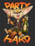 2017 alcohol anthro beverage big_ears bottomwear canid canine champagne clothed clothing container cup disney drinking_glass fennec_fox finnick_(zootopia) fox fur glass glass_container glass_cup hair looking_at_viewer male mammal miles_df pants shirt shorts solo text tongue tongue_out topwear true_fox zootopia