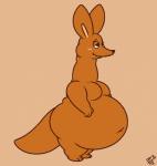 belly big_belly blush deep_navel long_ears male navel obese obese_male overweight overweight_male semi-anthro simple_background smile solo standing whiskers p3ntavus sniff_(moomin) kangaroo macropod mammal marsupial 2018 digital_media_(artwork) hi_res signature