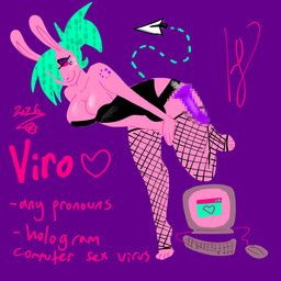 anthro binary_code black_clothing breasts censored_dildo censored_sex_toy cleavage clothed clothing computer computer_mouse computer_virus dildo electronics female fishnet_clothing sex_toy solo text petramcbiteybite viro_(petramcbiteybite) lagomorph leporid mammal rabbit 1:1 censored english_text hi_res model_sheet