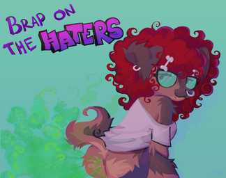 afro anthro bottomwear bottomwear_down clothed clothing curly_hair curvy_figure ear_piercing eyebrow_piercing eyewear facial_piercing fart fart_cloud fart_fetish farting_at_viewer female glasses hair looking_at_viewer looking_back male markings mole_(marking) nose_piercing off_shoulder pants pants_down partially_clothed piercing raised_tail septum_piercing solo tail werehouse canid canine canis domestic_dog mammal absurd_res hi_res