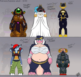 anthro big_breasts breasts claws clothed clothing female hair horn huge_breasts living_hair male non-mammal_breasts pseudo_hair simple_background smile snake_hair space_pirate spines tail text thick_thighs drxii kobold_quest banana_kobold milkshake_kobold pistachio_kobold pomelo_kobold psilocybin_kobold wonderful_kobold kobold medusabold reptile scalie snake squirrelbold stegobold digital_media_(artwork) hi_res url