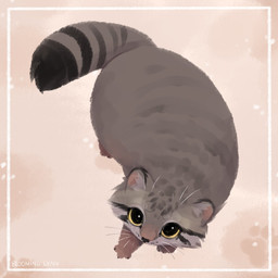 ambiguous_feral ambiguous_gender black_nose brown_markings dipstick_tail feral fur glistening glistening_eyes grey_body grey_fur high-angle_view leg_markings markings simple_background socks_(marking) solo striped_markings striped_tail stripes tail tail_markings whiskers yellow_eyes bloominglynx felid feline mammal pallas's_cat 1:1 digital_media_(artwork) digital_painting_(artwork) hi_res painting_(artwork)