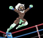 anthro ballboxing boxing_gloves bulge casual_erection clothed clothing cock_sheath detailed_bulge erection erection_under_clothing fighting_ring genital_outline handwear headgear leather leather_clothing leather_headgear male muscular muscular_male penis_clothing penis_conforming solo thong underwear dcheese nintendo pokemon generation_5_pokemon pokemon_(species) shiny_pokemon whimsicott 2024 absurd_res alpha_channel digital_media_(artwork) hi_res