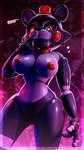 anthro big_breasts bow_tie breasts clothing female finger_to_mouth gesture glowing glowing_eyes hand_gesture hat headgear headwear heart_symbol heterochromia looking_at_viewer looking_down looking_down_at_viewer machine narrowed_eyes nipples nude nude_anthro nude_female raised_finger raised_index_finger red_bow_tie red_clothing red_hat red_headwear red_nipples sharp_teeth shush solo teeth thick_thighs top_hat springycharna jizzyfox_(modeler) five_nights_at_freddy's freddy_fazbear's_pizzeria_simulator scottgames lefty_(fnaf) animatronic bear mammal robot robot_anthro 3d_(artwork) absurd_res digital_media_(artwork) hi_res