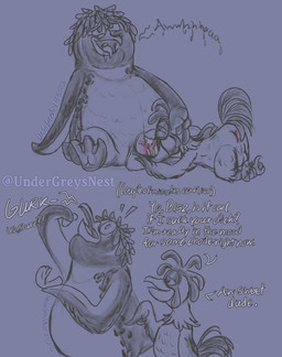 anthro anus asking_for_consent avian_butt balls beak beak_fetish beak_play beak_sex beakjob bodily_fluids body_tattoo cum cum_in_mouth cum_inside dialogue duo eating eating_food feather_hands feathers feet flippers genital_fluids genitals hand_on_head hand_on_penis head_feathers humanoid_genitalia humanoid_penis looking_pleasured lying male male/male on_front open_mouth oral orgasm_face overweight overweight_male penis purple_background saliva sex simple_background sitting standing tail tail_feathers talons tattoo text toes tongue tongue_out undergreysnest surf's_up chicken_joe zeke_topanga avian bird chicken emperor_penguin galliform penguin phasianid dated english_text sequence signature watermark