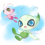 1:1 2021 ambiguous_gender antennae_(anatomy) big_head blue_eyes blush celebi chibi cotora dipstick_antennae duo featureless_crotch featureless_feet feet flying front_view full-length_portrait generation_2_pokemon green_eyes humanoid legendary_pokemon looking_at_viewer low-angle_view multicolored_antennae narrow_hips nintendo not_furry nude open_mouth open_smile pokemon pokemon_(species) portrait shiny_pokemon simple_background smile sparkles sparkling_eyes spread_arms thin_calves thin_legs thin_thighs wings