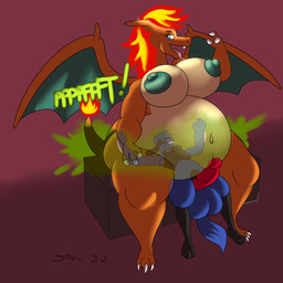 big_breasts bodily_noises breasts duo facesitting fart fart_cloud fart_fetish farting_on_face female green_fart_cloud larger_female male nipples non-mammal_nipples open_mouth sitting sitting_on_another size_difference slightly_chubby sound_effects tail thick_thighs vowelless vowelless_sound_effect x-ray_view dirtymac nintendo pokemon charizard generation_1_pokemon generation_4_pokemon pokemon_(species) riolu 1:1 absurd_res hi_res