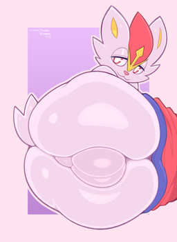 anthro backsack balls big_balls big_butt bottomwear bottomwear_down butt butt_focus clothed clothing fur genitals huge_butt looking_at_viewer looking_back male pants pants_down partially_clothed solo white_body white_fur frumples nintendo patreon pokemon cinderace generation_8_pokemon pokemon_(species) 2022 digital_media_(artwork)