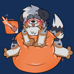 3_fingers 3_toes ambiguous_gender animal_genitalia animal_penis anthro big_diaper black_nose blush blush_lines bodily_fluids brown_body brown_fur brown_inner_ear brown_tail canine_genitalia canine_penis cum cum_in_diaper diaper diaper_fetish diaper_humping diaper_masturbation dipstick_tail duo ejaculation feet fingers front_view fur genital_fluids genitals grey_body grey_ears grey_fur grey_spots grey_tail half-closed_eyes hand_on_diaper inflatable knot knotted_penis latex latex_diaper male markings narrowed_eyes orange_diaper orange_latex orgasm orgasm_face penile penis penis_milking red_sclera sitting sitting_on_diaper smile sound_effects spots spotted_body spotted_face spotted_fur spotted_markings spotted_tail substance_intoxication tail tail_markings tilde_after_text toes tongue tongue_out touching_diaper unclean_diaper vowelless vowelless_sound_effect wavy_mouth wavy_smile white_body white_fur white_tail white_tail_tip browniepoofbutt beta_(betaetadelota) animate_inanimate australian_shepherd canid canine canis domestic_dog herding_dog living_inflatable mammal pastoral_dog sheepdog 1:1 alpha_channel full-length_portrait portrait story story_in_description