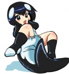 blush brown_eyes cetacean clothing costume diaper diapersuit dolphin female fursuit gabby_(mifmaf) glistening human latex looking_at_viewer mammal marine oceanic_dolphin onozawa_takashi open_mouth orca orca_diaper simple_background smile solo tail toothed_whale white_background