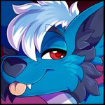 bedroom_eyes black_border blue_body blue_fur border close-up fangs fur hair half-closed_eyes looking_at_viewer male narrowed_eyes naughty_face naughty_smile red_eyes seductive smile smiling_at_viewer solo teeth tongue tongue_out white_hair icefire clicky headshot_portrait hi_res icon portrait