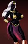 big_breasts black_body black_skin breasts cleavage clothed clothing female hair hands_on_hips huge_breasts jewelry looking_at_viewer necklace not_furry pose purple_eyes solo white_hair marauder6272 duck_dodgers warner_brothers queen_tyr'ahnee alien alien_humanoid humanoid martian grandfathered_content