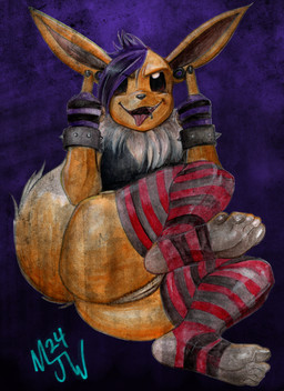 alternative_fashion anthro anthrofied big_ears big_pupils big_tail biped black_clothing black_gloves black_handwear black_highlights black_top bracelet brown_body brown_eyes brown_fur clothing countershade_feet countershading cuff_(restraint) ear_piercing facial_piercing fangs feet female fingerless_gloves flesh_tunnel foot_focus fur gauged_ear genitals gesture gloves hair half-shaved_head hand_gesture handwear highlights_(coloring) humanoid_feet jewelry lip_piercing looking_at_viewer lying middle_finger on_side open_mouth pawpads piercing plantigrade pokemorph pubes punk punk_hair pupils purple_background purple_clothing purple_gloves purple_hair purple_handwear restraints simple_background soles solo stirrup_legwear tail teeth toes tongue tongue_out vulva wrist_cuffs mjw_darkmode nintendo pokemon eevee generation_1_pokemon pokemon_(species) 2024 absurd_res hi_res signature traditional_media_(artwork)