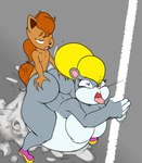 age_difference anthro anthro_on_anthro anthro_penetrated anthro_penetrating anthro_penetrating_anthro bent_over big_butt bodily_fluids butt butt_grab canon_x_oc cum cum_inflation cum_inside duo female female_penetrated from_behind_position furniture genital_fluids hand_on_butt inflation interspecies male male/female male_penetrating male_penetrating_female penetration pole sex size_difference standing standing_sex stool stripper_pole jascoe-sauce conker's_bad_fur_day rareware berri xavier_jascoe canid canine chipmunk fox ground_squirrel mammal rodent sciurid absurd_res hi_res