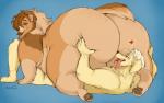 69_position anthro big_butt blue_background blush bodily_fluids brown_body brown_fur butt butt_sniffing duo female female_anthro fur heart_symbol huge_butt larger_female looking_back male male/female male_anthro nude obese obese_anthro obese_female oral overweight overweight_anthro overweight_female pawpads paws sex simple_background size_difference smaller_male sniffing straddling sweat thick_thighs tongue tongue_out weight_difference wide_hips muttninja muttninja_(character) canid canine canis domestic_dog herding_dog mammal pastoral_dog sheepdog shetland_sheepdog 2017 better_version_at_source compression_artifacts dated digital_drawing_(artwork) digital_media_(artwork) signature watermark