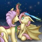 blush brush brushing embarrassed female feral hairbrush magic male personal_grooming smile social_grooming toothbrush albinoraynedeer friendship_is_magic hasbro my_little_pony mythology fan_character flutterbat_(mlp) fluttershy_(mlp) dragon equid equine horse kirin mammal mythological_creature mythological_scalie pony scalie 1:1 absurd_res hi_res