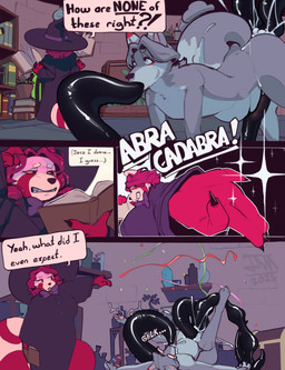abdominal_bulge anal anal_penetration anthro big_breasts bodily_fluids breasts confetti confusion cum cum_from_ass cum_in_ass cum_inflation cum_inside dialogue double_penetration female genital_fluids huge_breasts inflation latex_tentacles magic magic_user male male_penetrated neck_bulge oral oral_penetration penetration penile penis_milking sex slightly_chubby slightly_chubby_female tentacle_in_ass tentacle_in_mouth tentacle_on_male tentacle_on_penis tentacle_penetration tentacle_sex tentaclejob tentaclejob_while_penetrated tentacles text witch witch_costume jammyjars dou_(jammyjars) folen ailurid canid canine canis mammal red_panda wolf absurd_res comic english_text hi_res trans_(lore)