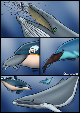ambiguous_gender belly big_belly blue_fin dolphin_tail dorsal_fin eyes_closed feral feral_pred feral_prey fin green_eyes grey_body grey_fin group head_first human_prey male male_pred open_mouth oral_vore realistic_feral tail_first vore dolorcin ardi_(darthardios) aquatic baleen_whale cetacean dolphin fish human humpback_whale mammal oceanic_dolphin orca pinniped sea_lion toothed_whale whale 2026 comic hi_res watermark