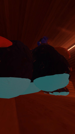 anthro bodily_fluids glowing macro male micro paws sauna size_difference size_play solo sound_effects sweat vrchat fideel canid canine fox mammal winterpaw_canine animated hi_res huge_filesize short_playtime video