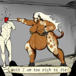 action_pose anthro axe cuff_(restraint) ear_piercing ear_tag female handcuffs metal_cuffs nipples nude piercing pose pregnant pregnant_female restraints sculpture smashing solo statue stretch_marks vwpologt david_(michelangelo) european_mythology greek_mythology mayternity_2026 mythology bovid bovine cattle mammal minotaur monster 1:1 hi_res