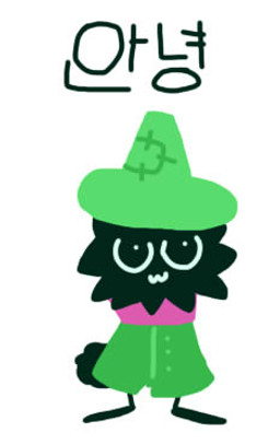:3 anthro black_body black_fur chibi clothing eyewear fluffy fur glasses green_clothing hat headgear headwear magic_user male no_shoes pink_scarf scarf solo text wizard_hat komodorosan deltarune undertale_(series) ralsei bovid caprine darkner goat mammal korean_text low_res translated_description