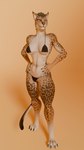 abs anthro bikini breasts clothing female hair looking_at_viewer smile solo standing swimwear triangle_bikini two-piece_swimsuit under_boob vulgarvictor felid feline mammal 3d_(artwork) 4k 9:16 absurd_res digital_media_(artwork) hi_res