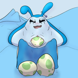 antennae_(anatomy) anus bed bedding bird's-eye_view black_sclera blanket blue_body blush bodily_fluids clitoris egg egg_bulge eye_roll female feral fin furniture genital_fluids genitals high-angle_view jewelry laying_on_pillow looking_pleasured lying mystic_water on_back on_bed open_mouth open_smile oviposition pillow pregnant pregnant_female propped_up pupils simple_background smile solo vaginal_fluids vaginal_oviposition vulva white_pupils young anoelotl nintendo pokemon aquatic fish generation_4_pokemon manta_ray mantyke pokemon_(species) ray_(fish) 1:1 digital_drawing_(artwork) digital_media_(artwork) hi_res shaded