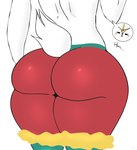 anthro big_butt blush butt eyes_closed female huge_butt scut_tail short_tail simple_background solo tail thick_thighs white_background white_body hoodie_stalker nintendo pokemon cinderace generation_8_pokemon pokemon_(species)