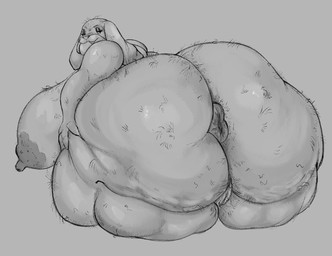 anthro anus areola arm_hair bald belly big_belly big_breasts big_butt big_nipples body_hair breasts butt butt_grab butt_hair butt_squish cellulite elderly elderly_anthro elderly_female eyeshadow female genitals hairy hairy_body hairy_legs hairy_thighs hand_on_butt huge_belly huge_breasts huge_butt huge_hips huge_thighs hyper hyper_breasts hyper_butt hyper_hips hyper_thighs looking_at_viewer looking_back looking_back_at_viewer makeup montgomery_glands morbidly_obese morbidly_obese_anthro morbidly_obese_female nipples nude obese obese_anthro obese_female overweight overweight_anthro overweight_female puffy_anus puffy_areola rear_view simple_background solo spread_butt spreading squish thick_thighs thigh_up vulva wide_hips scalyfatnuts mary_mabuff canid canine canis domestic_dog mammal molosser pug small_molosser toy_dog 2026 digital_drawing_(artwork) digital_media_(artwork) greyscale monochrome shaded