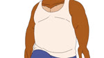 anthro belly bottomwear brown_body brown_fur clothing duo eyes_closed fur gift hug inside kemono male male/male overweight overweight_male pants shirt shorts sitting topwear watching_television kumadasi morenatsu hiroyuki_(morenatsu) juuichi_mikazuki bear human mammal 2021 animated no_sound short_playtime webm