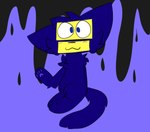 :3 ambiguous_gender black_dripping blue_body blue_fur cheek_tuft chest_tuft dripping facial_tuft fur paws semi-anthro solo tuft suicidal-kitten klasky_csupo_(logo) robosplaat splaat_(klasky_csupo) domestic_cat felid feline felis mammal absurd_res hi_res