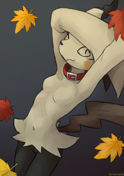anthro biped breasts collar collar_only featureless_breasts female front_view looking_at_viewer navel nude nude_anthro nude_female pokemorph simple_background small_breasts smile solo spiral spiral_eyes standing tail yellow_body sealer4258 nintendo pokemon mimi_(sealer4258) generation_7_pokemon mimikyu pokemon_(species) 2025 absurd_res digital_drawing_(artwork) digital_media_(artwork) hi_res