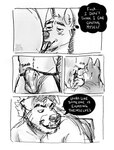 absurd_res anal anthro anus big-daryl_(fursona) big_butt bulge butt canid canine canis clothing comic dialogue dickarmdaryl_(artist) domestic_dog duo english_text extreme_size_difference hi_res jockstrap larger_male macro male male/male mammal micro oral profanity rimming sex size_difference text traditional_media_(artwork) underwear