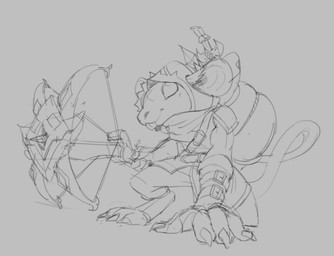 3_toes albino ambiguous_gender anthro armor bottomwear bracers buckteeth cloak clothing crossbow digitigrade facial_scar feet fingerless_gloves footwear gloves handwear holding_object long_tail muscular pants pauldron ranged_weapon round_ears sack scar scarf shoes simple_background snout solo tail teeth toeless_footwear toeless_shoes toes weapon ruffu league_of_legends riot_games tencent twitch_(lol) mammal murid murine rat rodent digital_drawing_(artwork) digital_media_(artwork) sketch