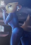 anthro breasts butt clothed clothing cloud crossgender female fully_clothed fur green_eyes inner_ear_fluff looking_at_viewer looking_back mtf_crossgender outside sky solo standing star tuft rin_tyan disney zootopia nick_wilde canid canine fox mammal red_fox true_fox 2020 digital_media_(artwork) hi_res shaded