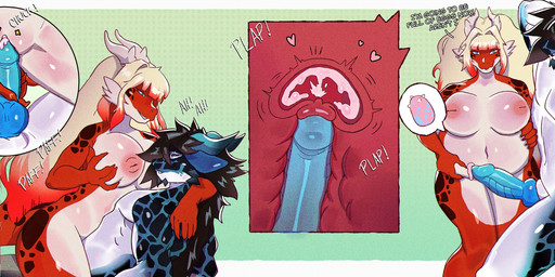 anthro balls bodily_fluids breasts cum genital_fluids genitals hyper inside nipples penis pregnant sex x-ray_view pip_the_rat_(artist) mythology dragon mythological_creature mythological_scalie scalie absurd_res comic hi_res incest_(lore)
