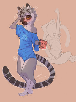 anthro biped bulge butt clothed clothed_anthro clothed_male clothing clothing_bulge detailed_bulge erection fingers front_view fur hair looking_at_viewer male morning_wood sitting solo standing stripes tail oxfort2199 lemur mammal primate ring-tailed_lemur strepsirrhine 2026 3:4 digital_drawing_(artwork) digital_media_(artwork) hi_res