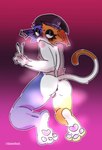 anthro beanie butt clothing female gesture hand_gesture hat headgear headwear nude rear_view solo v_sign sinnerbuns epic_games fortnite meow_skulls calico_cat domestic_cat felid feline felis mammal