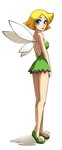 alternate_species bare_legs biped blonde_hair blue_eyes blush breasts butt clothing dress eyebrows eyelashes female footwear green_clothing green_dress green_footwear hair lips looking_at_viewer not_furry panties red_lips simple_background solo standing three-quarter_view underwear white_background wings katiramoon disney peter_pan totally_spies! clover_(totally_spies!) tinker_bell_(disney) fairy humanoid winged_humanoid 2013 full-length_portrait hi_res portrait