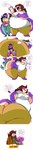anal anal_vore anthro belly big_belly big_butt brown_hair butt duo hair huge_butt male male/male male_pred overweight purple_body size_difference speech_bubble text vore d._e._belton_(artist) chimera 2018 absurd_res comic english_text hi_res long_image sequence tagme tall_image
